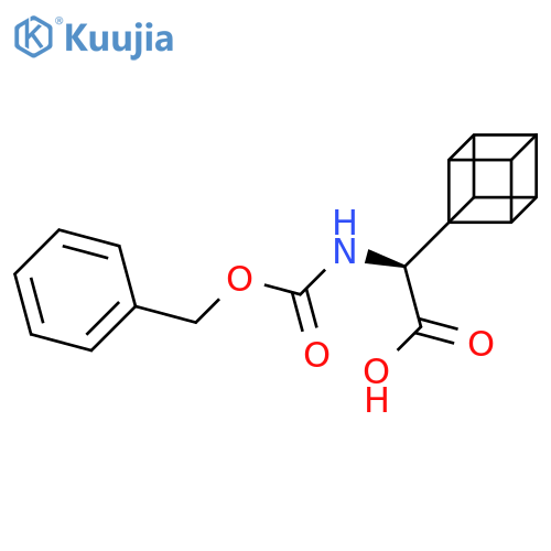 (2S)-2-{(benzyloxy)carbonylamino}-2-(cuban-1-yl)acetic acid structure