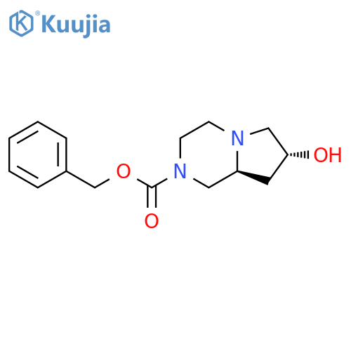benzyl (7R,8aS)-7-hydroxy-octahydropyrrolo[1,2-a]piperazine-2-carboxylate structure