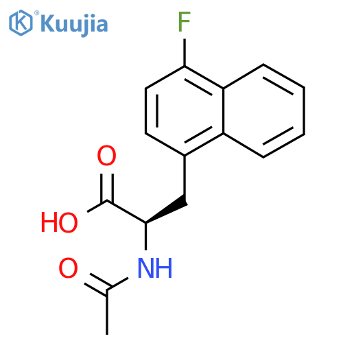 (2R)-2-acetamido-3-(4-fluoronaphthalen-1-yl)propanoic acid structure
