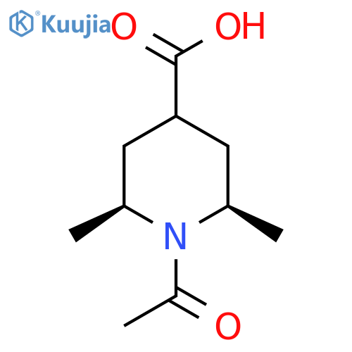(2R,4r,6S)-1-acetyl-2,6-dimethylpiperidine-4-carboxylic acid structure