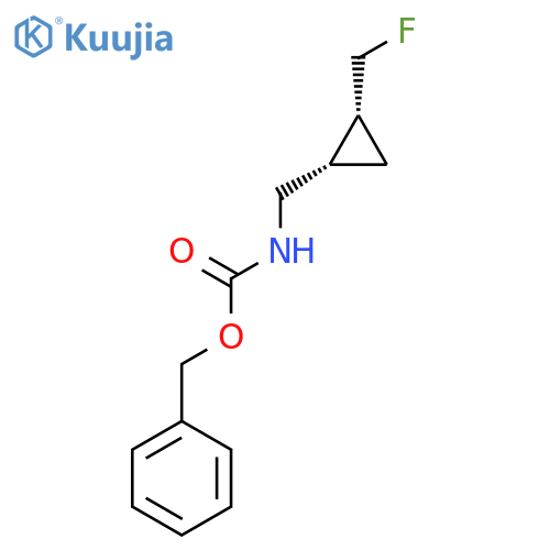 rac-benzyl N-{(1R,2S)-2-(fluoromethyl)cyclopropylmethyl}carbamate structure