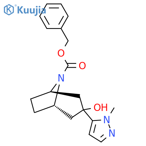 benzyl (1R,3S,5S)-3-hydroxy-3-(1-methyl-1H-pyrazol-5-yl)-8-azabicyclo3.2.1octane-8-carboxylate structure
