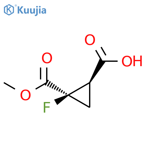 1,2-Cyclopropanedicarboxylic acid, 1-fluoro-, 1-methyl ester, (1R,2R)- structure
