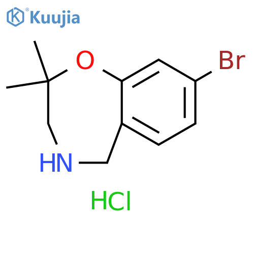 8-bromo-2,2-dimethyl-2,3,4,5-tetrahydro-1,4-benzoxazepine hydrochloride structure