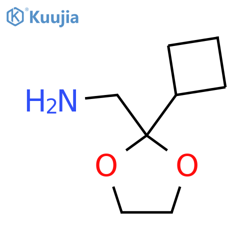 1-(2-Cyclobutyl-1,3-dioxolan-2-yl)methanamine structure