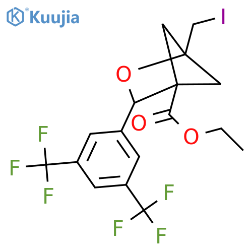 ethyl 3-3,5-bis(trifluoromethyl)phenyl-1-(iodomethyl)-2-oxabicyclo2.1.1hexane-4-carboxylate structure