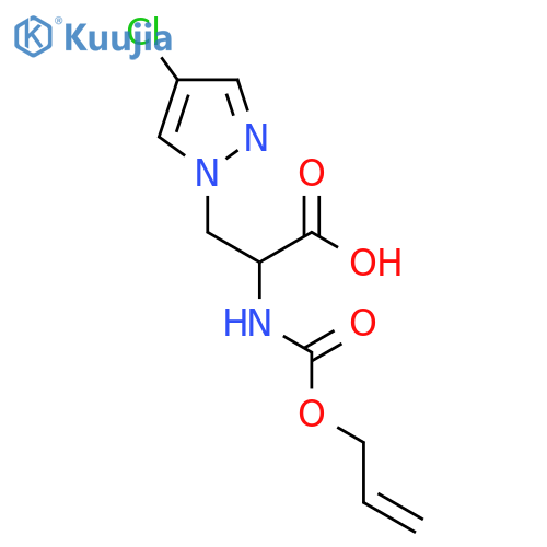 3-(4-chloro-1H-pyrazol-1-yl)-2-{[(prop-2-en-1-yloxy)carbonyl]amino}propanoic acid structure