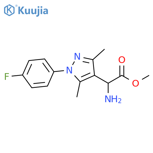 methyl 2-amino-2-1-(4-fluorophenyl)-3,5-dimethyl-1H-pyrazol-4-ylacetate structure