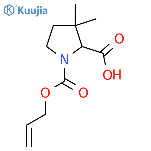 3,3-dimethyl-1-(prop-2-en-1-yloxy)carbonylpyrrolidine-2-carboxylic acid structure