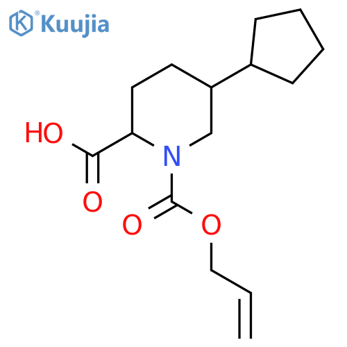 5-Cyclopentyl-1-[(prop-2-en-1-yloxy)carbonyl]piperidine-2-carboxylic acid structure