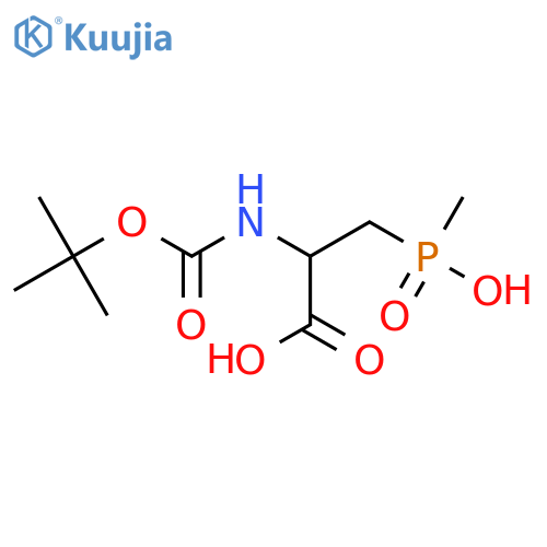 2-{(tert-butoxy)carbonylamino}-3-hydroxy(methyl)phosphorylpropanoic acid structure