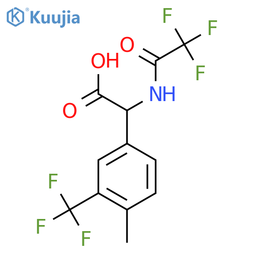 2-4-methyl-3-(trifluoromethyl)phenyl-2-(2,2,2-trifluoroacetamido)acetic acid structure