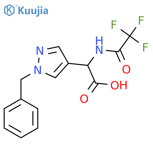 2-(1-benzyl-1H-pyrazol-4-yl)-2-(2,2,2-trifluoroacetamido)acetic acid structure