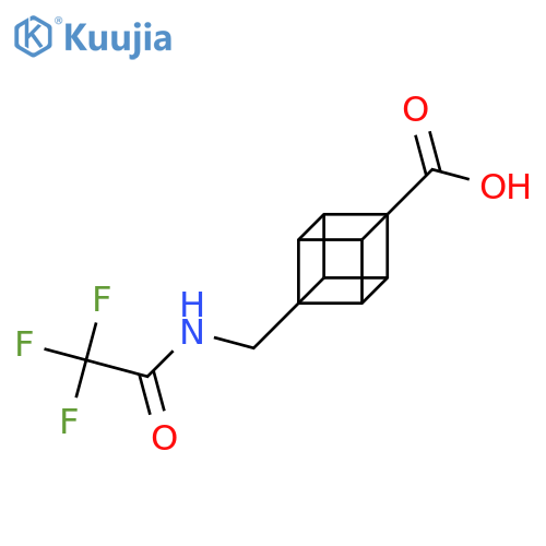 8-[(2,2,2-Trifluoroacetamido)methyl]cubane-1-carboxylic acid structure
