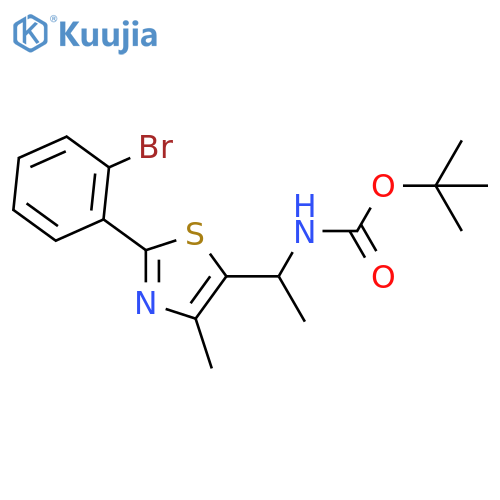 tert-butyl N-{1-2-(2-bromophenyl)-4-methyl-1,3-thiazol-5-ylethyl}carbamate structure