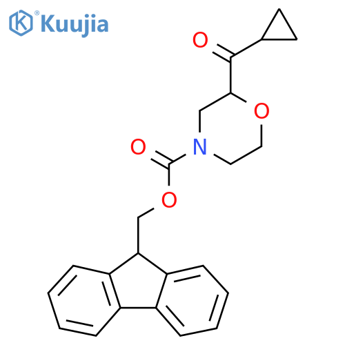 (9H-fluoren-9-yl)methyl 2-cyclopropanecarbonylmorpholine-4-carboxylate structure