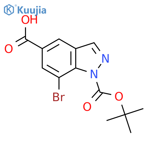 7-bromo-1-(tert-butoxy)carbonyl-1H-indazole-5-carboxylic acid structure