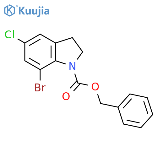 benzyl 7-bromo-5-chloro-2,3-dihydro-1H-indole-1-carboxylate structure