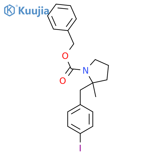 benzyl 2-(4-iodophenyl)methyl-2-methylpyrrolidine-1-carboxylate structure
