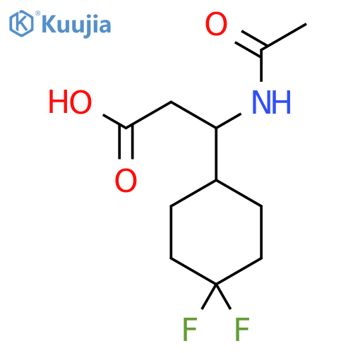 3-(4,4-Difluorocyclohexyl)-3-acetamidopropanoic acid structure