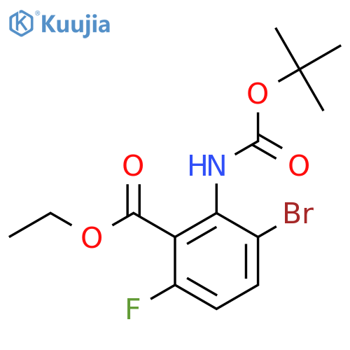 ethyl 3-bromo-2-{(tert-butoxy)carbonylamino}-6-fluorobenzoate structure