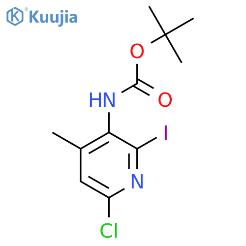 tert-butyl N-(6-chloro-2-iodo-4-methylpyridin-3-yl)carbamate structure
