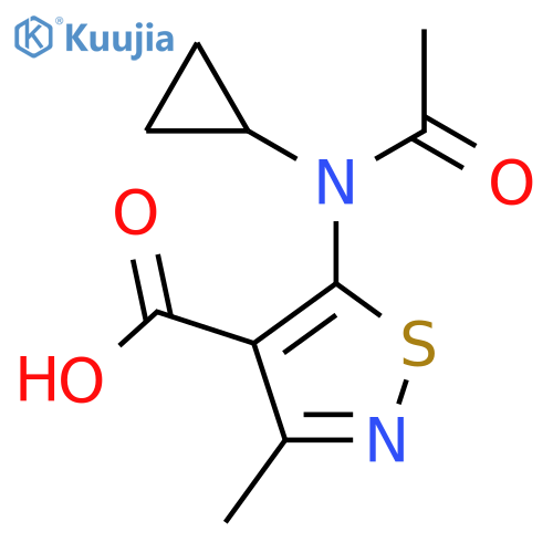 5-(N-cyclopropylacetamido)-3-methyl-1,2-thiazole-4-carboxylic acid structure