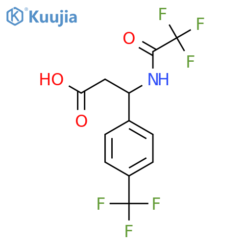 3-(2,2,2-trifluoroacetamido)-3-4-(trifluoromethyl)phenylpropanoic acid structure
