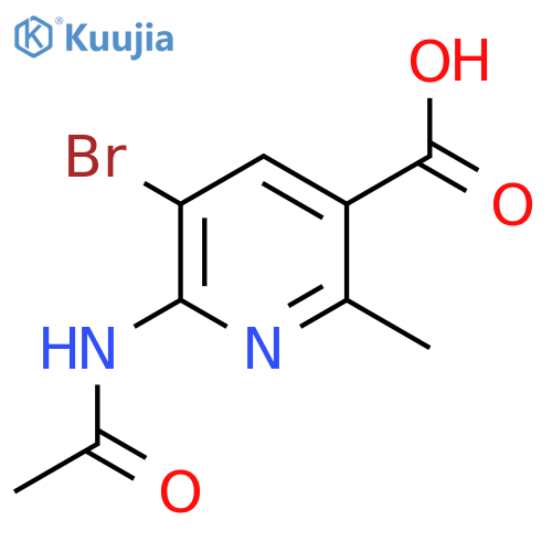 5-Bromo-6-acetamido-2-methylpyridine-3-carboxylic acid structure