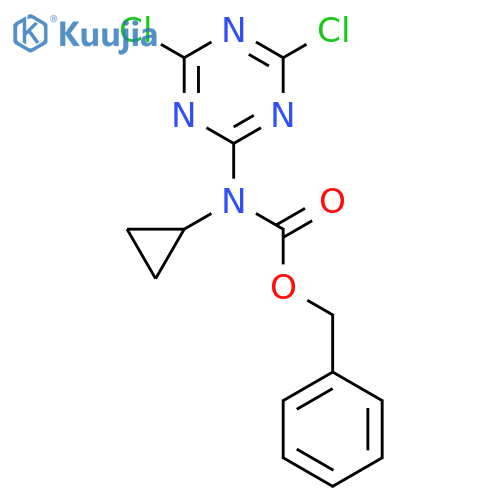 benzyl N-cyclopropyl-N-(4,6-dichloro-1,3,5-triazin-2-yl)carbamate structure