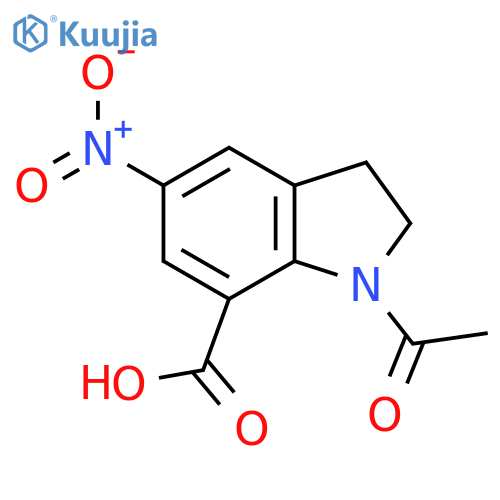 1-acetyl-5-nitro-2,3-dihydro-1H-indole-7-carboxylic acid structure