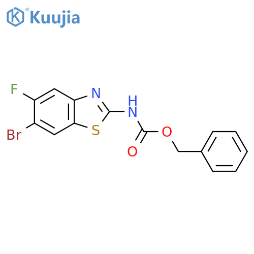 benzyl N-(6-bromo-5-fluoro-1,3-benzothiazol-2-yl)carbamate structure