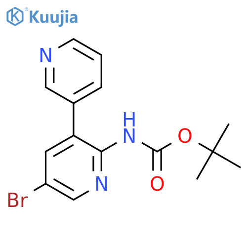 tert-butyl N-{5-bromo-3,3'-bipyridin-2-yl}carbamate structure