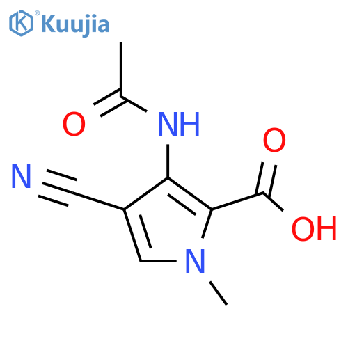 4-cyano-3-acetamido-1-methyl-1H-pyrrole-2-carboxylic acid structure