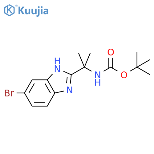 tert-butyl N-[2-(5-bromo-1H-1,3-benzodiazol-2-yl)propan-2-yl]carbamate structure
