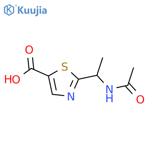 2-(1-Acetamidoethyl)-1,3-thiazole-5-carboxylic acid structure