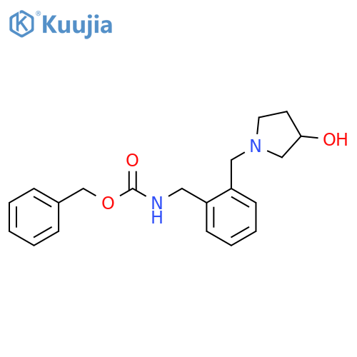benzyl N-({2-(3-hydroxypyrrolidin-1-yl)methylphenyl}methyl)carbamate structure