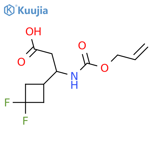 3-(3,3-difluorocyclobutyl)-3-{(prop-2-en-1-yloxy)carbonylamino}propanoic acid structure