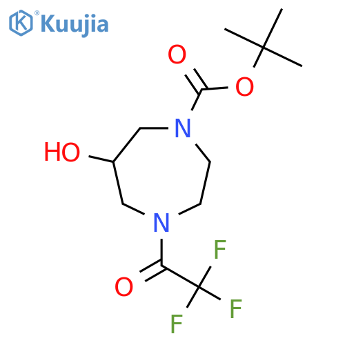 Tert-butyl 6-hydroxy-4-(trifluoroacetyl)-1,4-diazepane-1-carboxylate structure