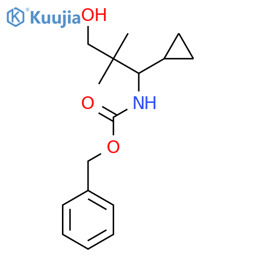 benzyl N-(1-cyclopropyl-3-hydroxy-2,2-dimethylpropyl)carbamate structure
