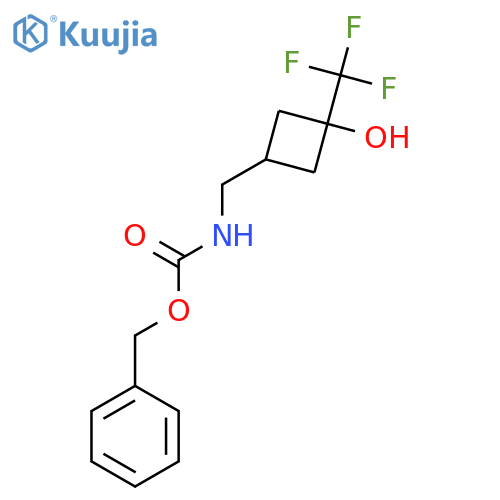 benzyl N-{(1s,3s)-3-hydroxy-3-(trifluoromethyl)cyclobutylmethyl}carbamate structure