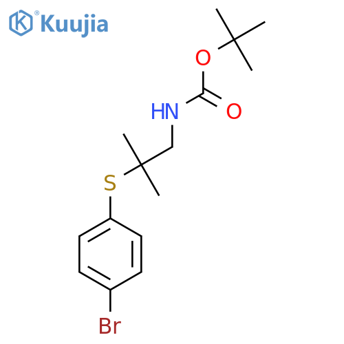 tert-butyl N-{2-(4-bromophenyl)sulfanyl-2-methylpropyl}carbamate structure