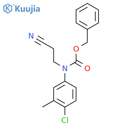 benzyl N-(4-chloro-3-methylphenyl)-N-(2-cyanoethyl)carbamate structure