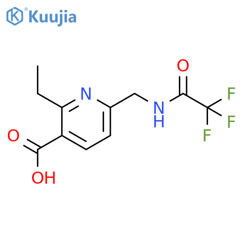 2-Ethyl-6-[(2,2,2-trifluoroacetamido)methyl]pyridine-3-carboxylic acid structure