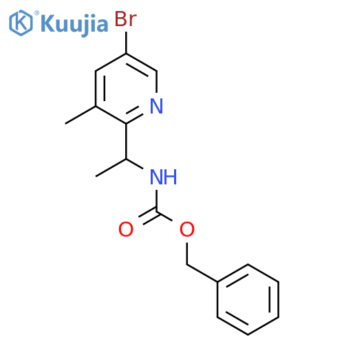 benzyl N-[1-(5-bromo-3-methylpyridin-2-yl)ethyl]carbamate structure