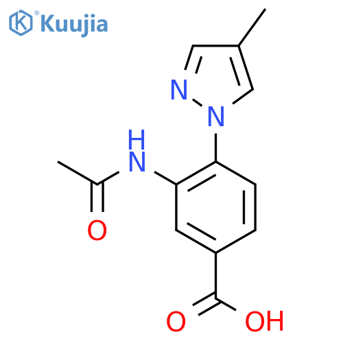 3-acetamido-4-(4-methyl-1H-pyrazol-1-yl)benzoic acid structure