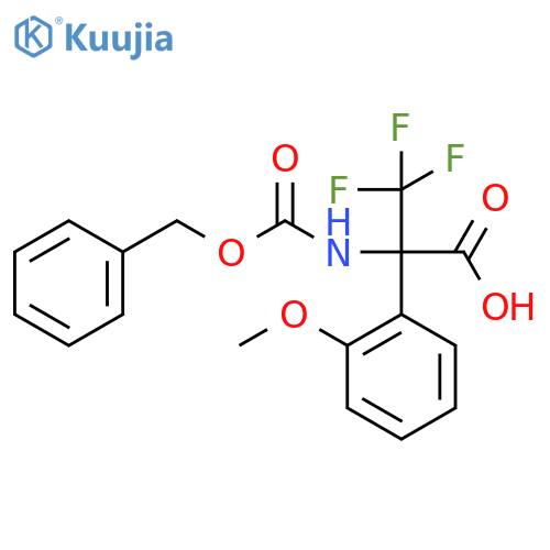 2-{(benzyloxy)carbonylamino}-3,3,3-trifluoro-2-(2-methoxyphenyl)propanoic acid structure