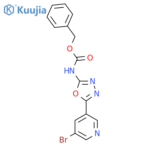 benzyl N-[5-(5-bromopyridin-3-yl)-1,3,4-oxadiazol-2-yl]carbamate structure