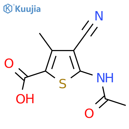 4-Cyano-5-acetamido-3-methylthiophene-2-carboxylic acid structure