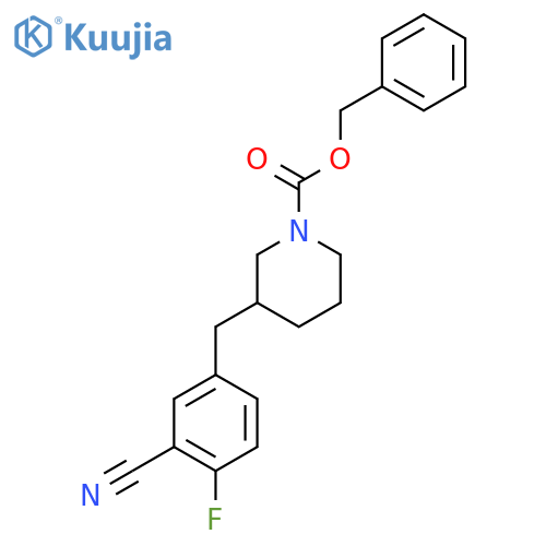benzyl 3-(3-cyano-4-fluorophenyl)methylpiperidine-1-carboxylate structure